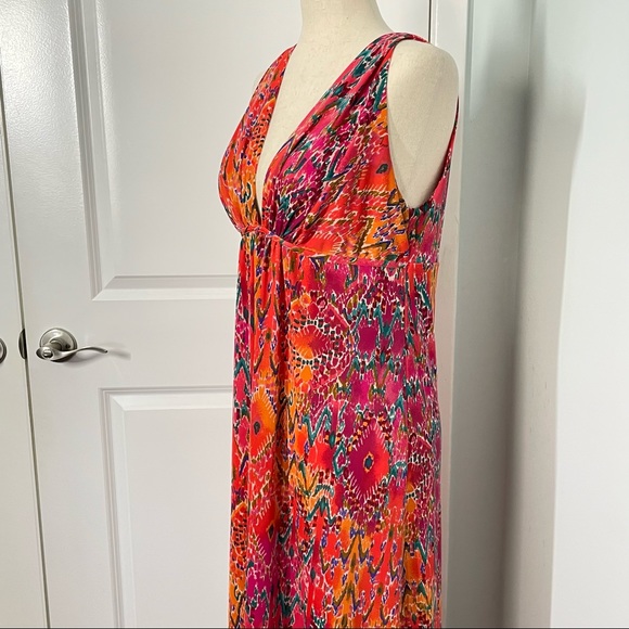 Natori  Pink Abstract Print Maxi Dress - Picture 7 of 10